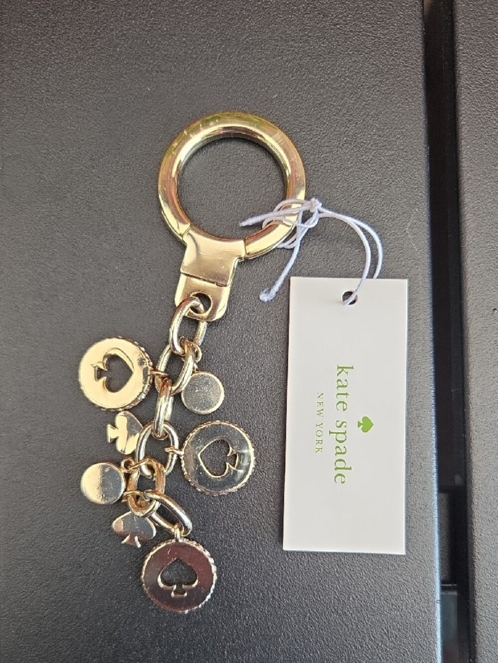 kate spade Gold-Tone Clover & Cutout Charm Keyring - Picture 5 of 5